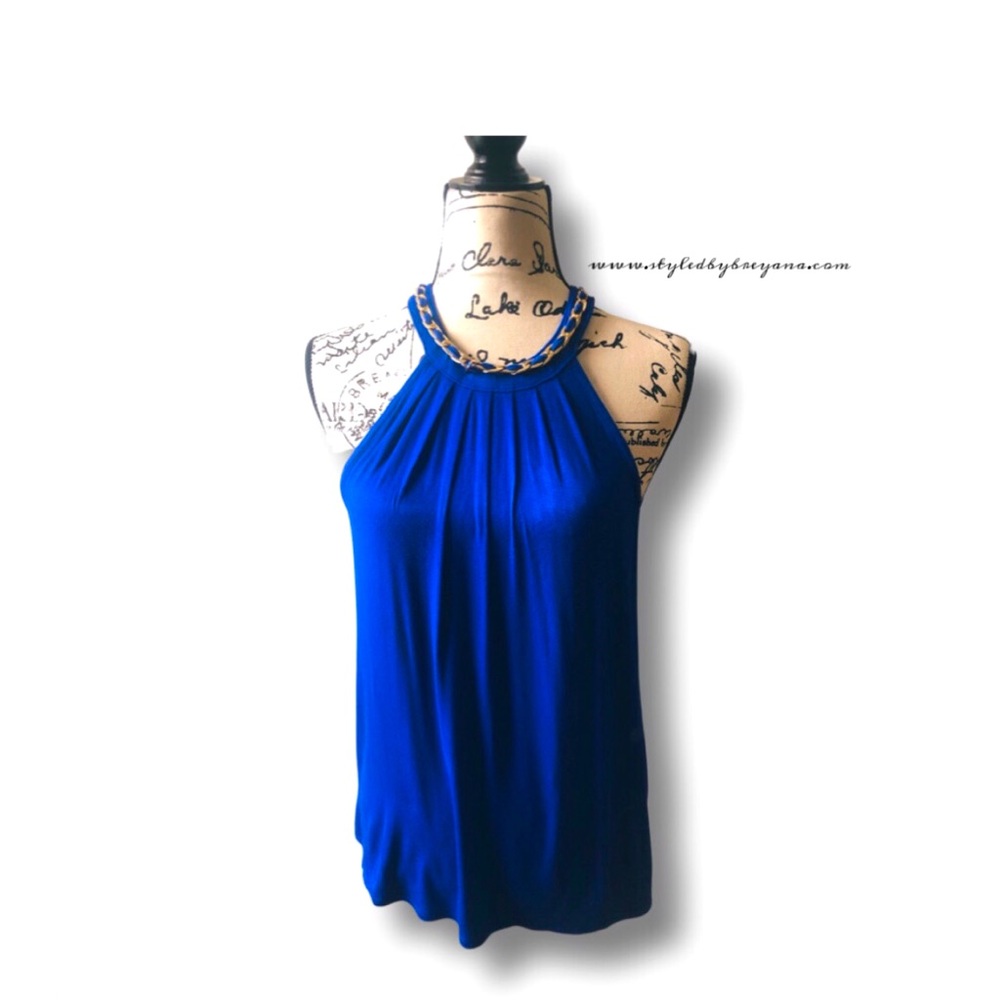 Royal Blue Halter Top | Sleeveless | EUC